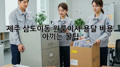 제주 삼도이동 원룸이사, 용달 비용 아끼는 꿀팁🍯